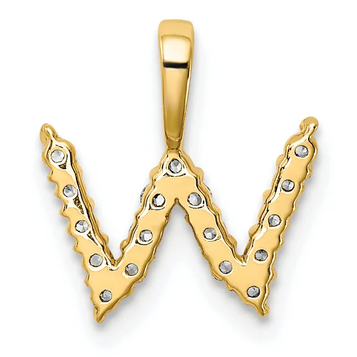 Goldia Necklaces 14k Yellow Gold 16 Ct Lab Grown Diamond VSSI G Letter W Initial Pendant