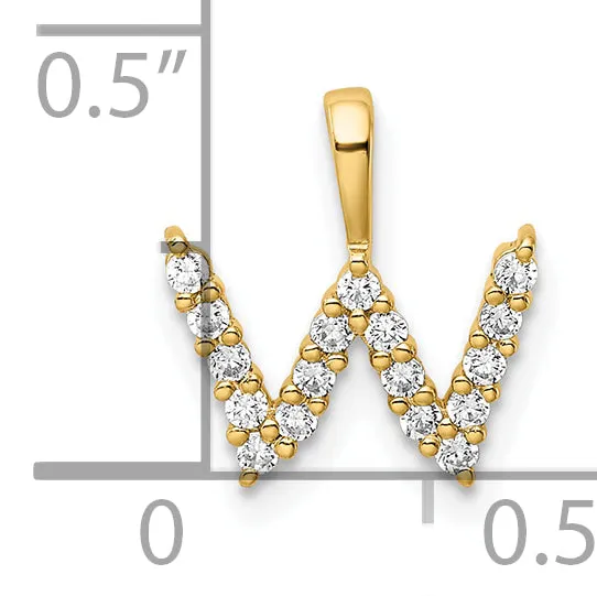 Goldia Necklaces 14k Yellow Gold 16 Ct Lab Grown Diamond VSSI G Letter W Initial Pendant