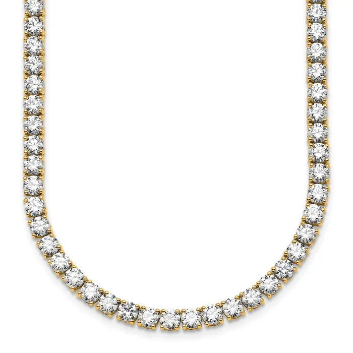 Goldia Necklaces 14k Yellow Gold 36 Ct Lab Grown Diamond VSSI G Round 24 inch Straight Tennis Necklace Goldia Necklaces 14k Yellow Gold 36 Ct Lab Grown Diamond VSSI G Round 24 inch Straight Tennis Necklace