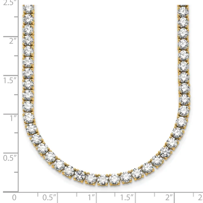 Goldia Necklaces 14k Yellow Gold 36 Ct Lab Grown Diamond VSSI G Round 24 inch Straight Tennis Necklace
