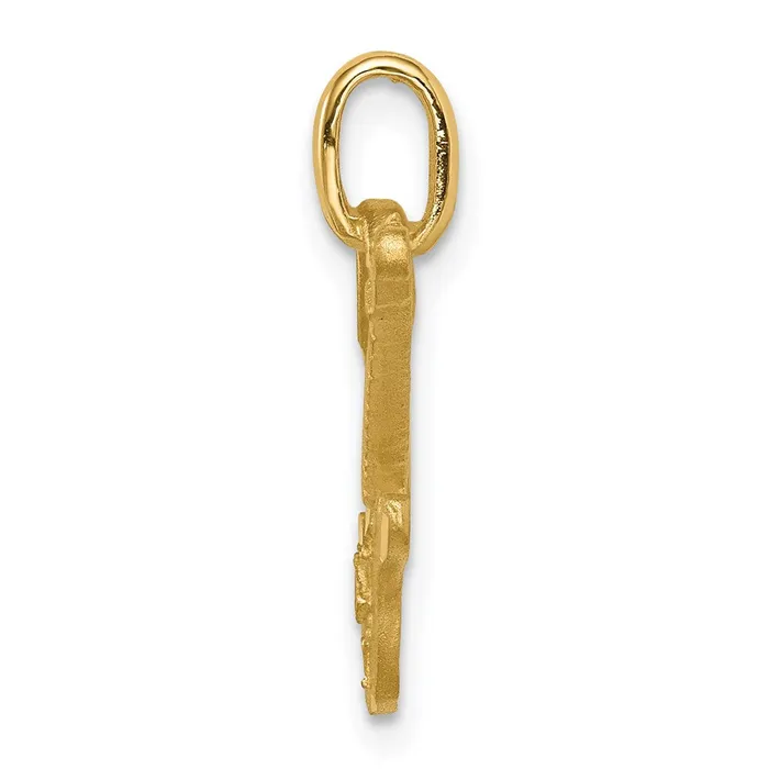 Goldia Necklaces 14k Yellow Gold Brushed Diamondcut Guitar Pendant
