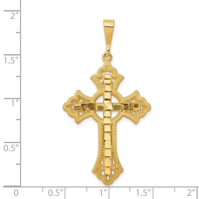 Goldia Necklaces 14k Yellow Gold Diamondcut Celtic Cross Pendant