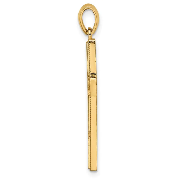 Goldia Necklaces 14k Yellow Gold Green Enamel Reversible Cross Pendant
