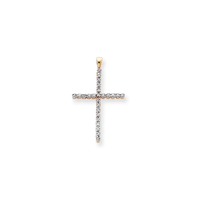 Goldia Necklaces 14k Yellow u0026 Rhodium Gold u0026 Rhodium Diamond Cross Pendant Goldia Necklaces 14k Yellow u0026 Rhodium Gold u0026 Rhodium Diamond Cross Pendant