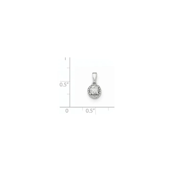 Goldia Necklaces 14kt White Gold Polished Round Real Diamond Pendant