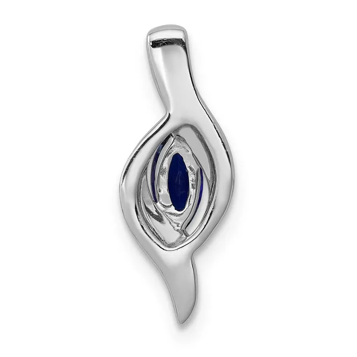 Goldia Necklaces Solid 14k White Gold Simulated CZ and Marquise 29 Sapphire Pendant Goldia Necklaces Solid 14k White Gold Simulated CZ and Marquise 29 Sapphire Pendant