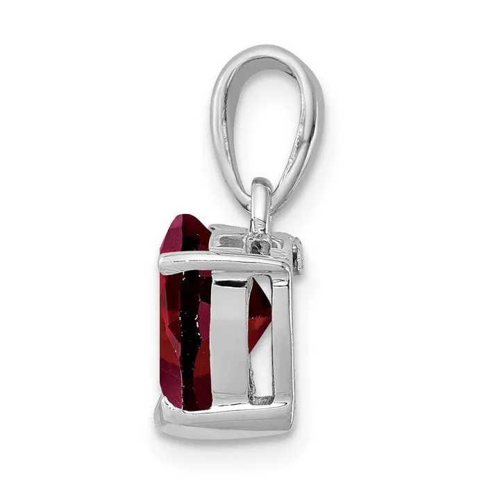 Goldia Necklaces Sterling Silver Rhodium Garnet Pendant