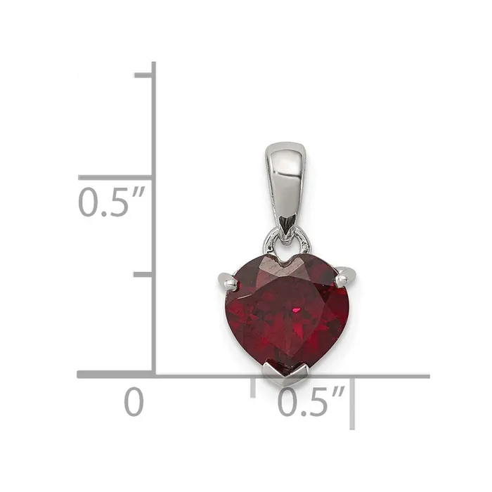 Goldia Necklaces Sterling Silver Rhodium Garnet Pendant