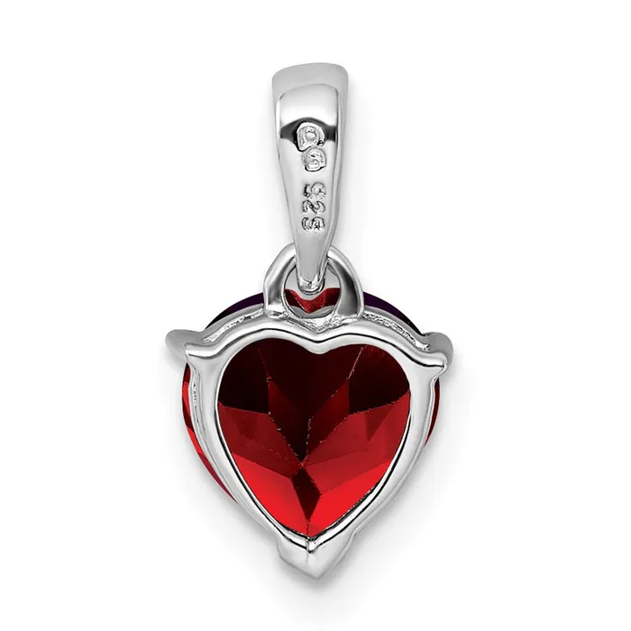 Goldia Necklaces Sterling Silver Rhodium Garnet Pendant