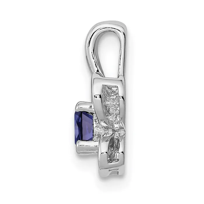 Goldia Necklaces Sterling Silver Rhodiumplated Created Sapphire Pendant