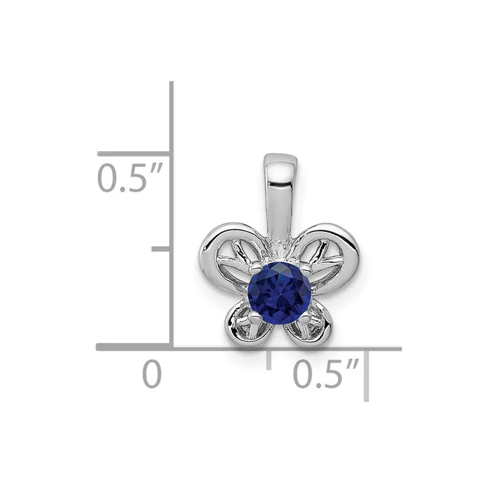 Goldia Necklaces Sterling Silver Rhodiumplated Created Sapphire Pendant