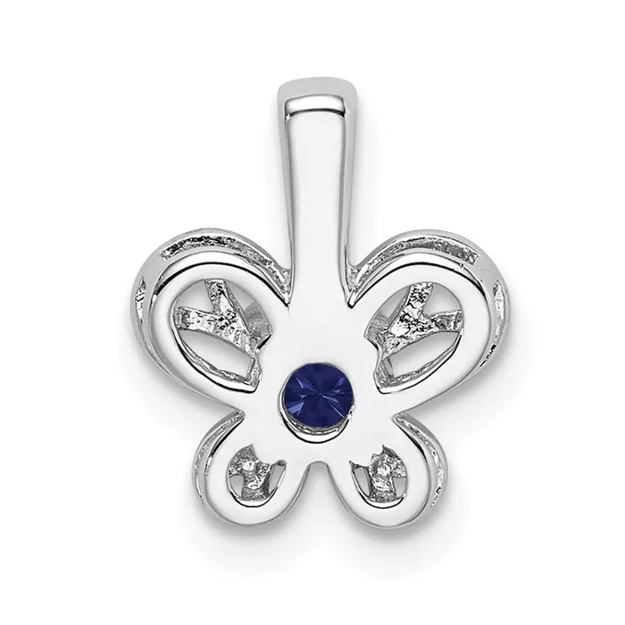 Goldia Necklaces Sterling Silver Rhodiumplated Created Sapphire Pendant