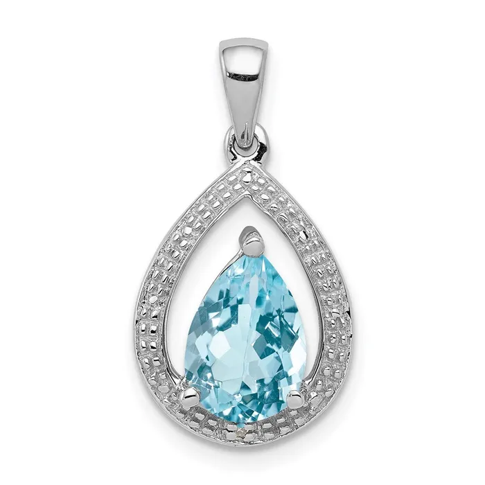 Goldia Necklaces Sterling Silver Rhodium Plated Diamond and Light Swiss BT Pendant Goldia Necklaces Sterling Silver Rhodium Plated Diamond and Light Swiss BT Pendant