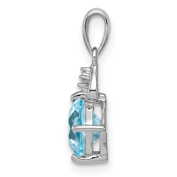 Goldia Necklaces Sterling Silver Rhodium Plated Diamond and Light Swiss BT Pendant