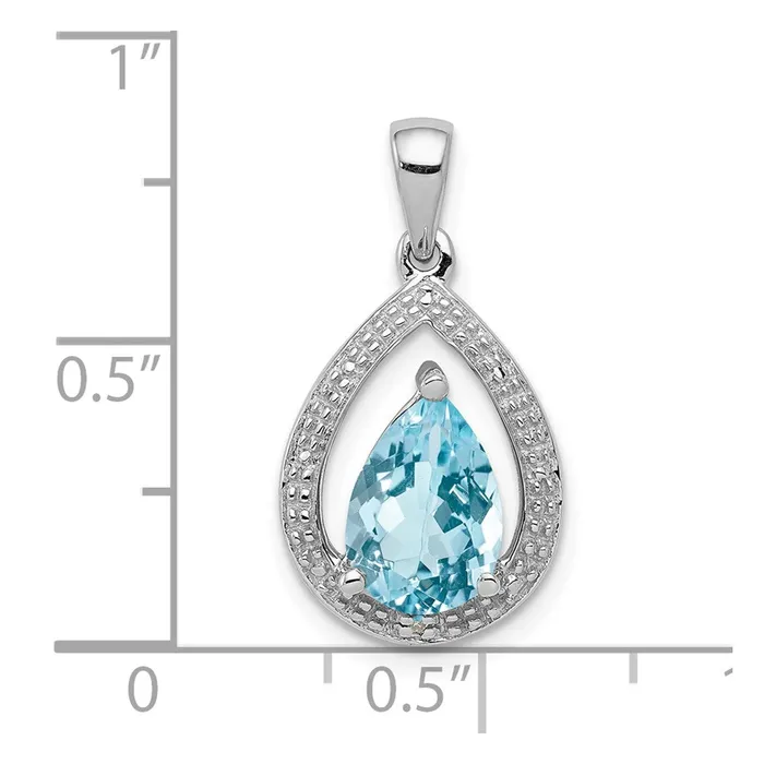 Goldia Necklaces Sterling Silver Rhodium Plated Diamond and Light Swiss BT Pendant