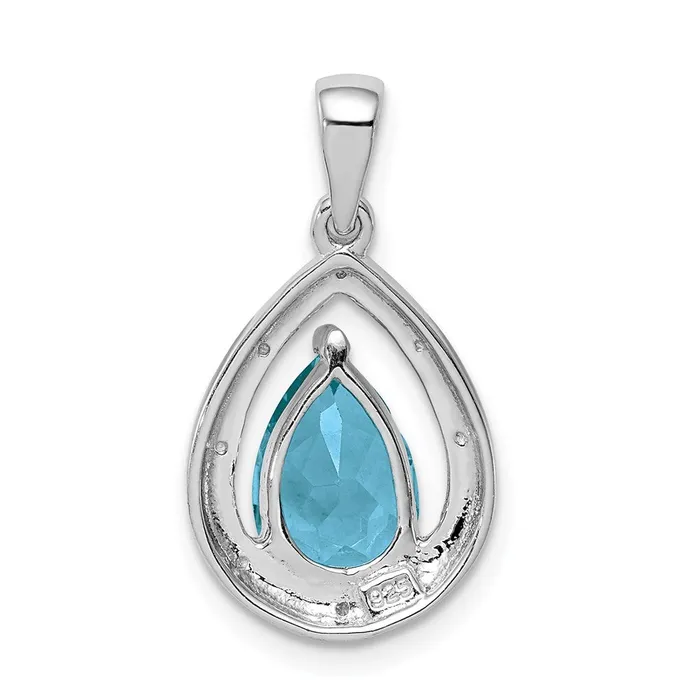 Goldia Necklaces Sterling Silver Rhodium Plated Diamond and Light Swiss BT Pendant