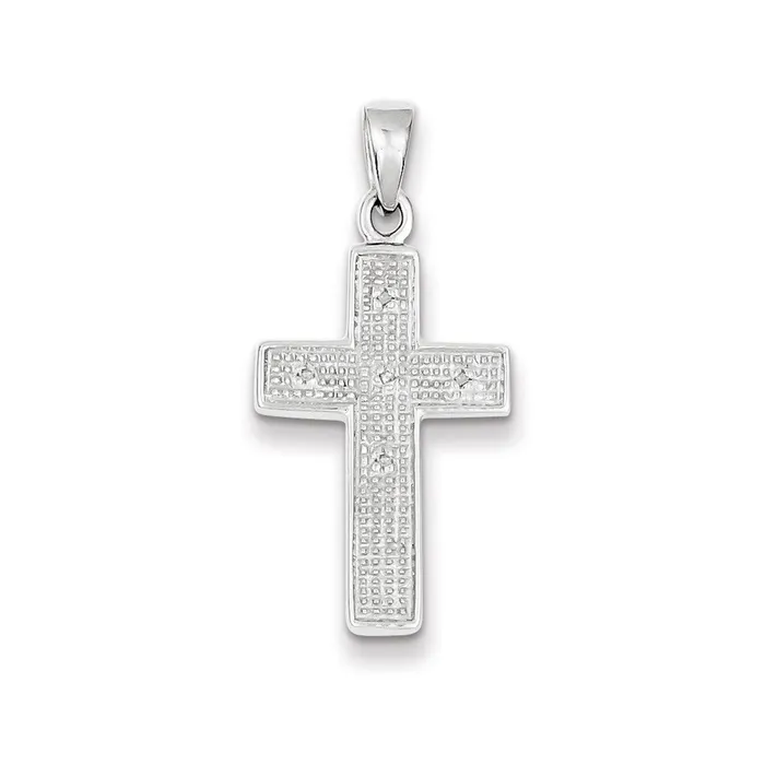 Goldia Necklaces Sterling Silver Rhodium Plated Diamond Cross Pendant