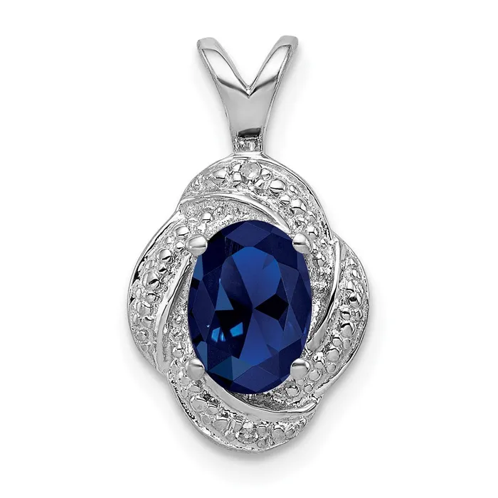 Goldia Necklaces Sterling Silver Rhodiumplated Diamond u0026 Created Sapphire Pendant Goldia Necklaces Sterling Silver Rhodiumplated Diamond u0026 Created Sapphire Pendant