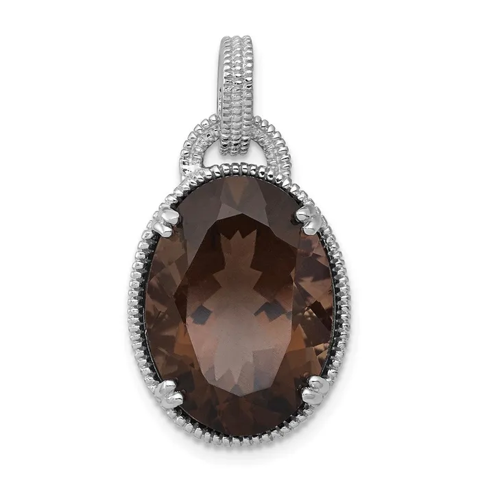 Goldia Necklaces Sterling Silver Rhodiumplated Smoky Quartz Pendant