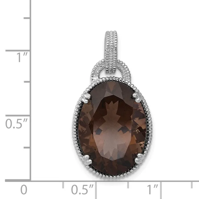 Goldia Necklaces Sterling Silver Rhodiumplated Smoky Quartz Pendant