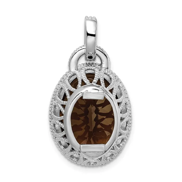 Goldia Necklaces Sterling Silver Rhodiumplated Smoky Quartz Pendant