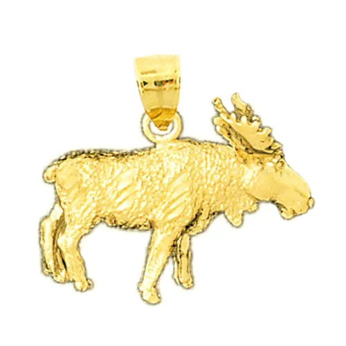 Goldia PreStyled Sets 14K Gold 3D Moose Pendant