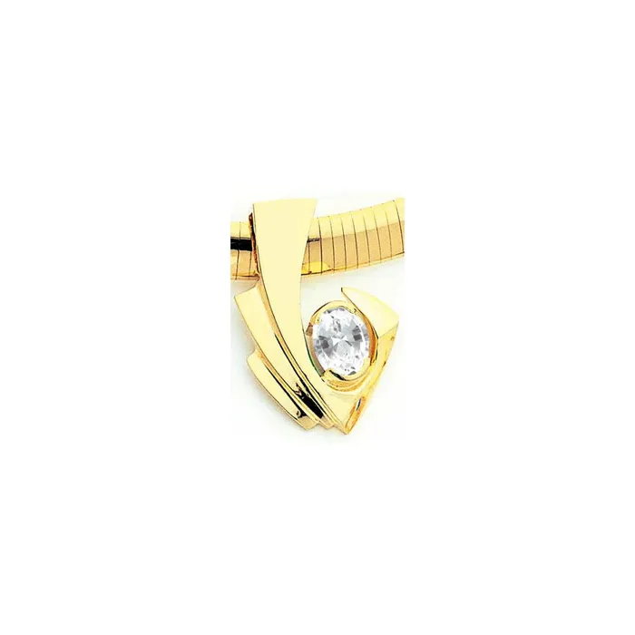 Goldia PreStyled Sets 14k Yellow Gold 9x7mm Oval Cubic Zirconia slide Goldia PreStyled Sets 14k Yellow Gold 9x7mm Oval Cubic Zirconia slide