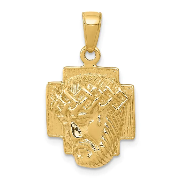 Goldia PreStyled Sets 14k Yellow Gold Gold Polished Small Jesus Head With Crown Pendant Goldia PreStyled Sets 14k Yellow Gold Gold Polished Small Jesus Head With Crown Pendant