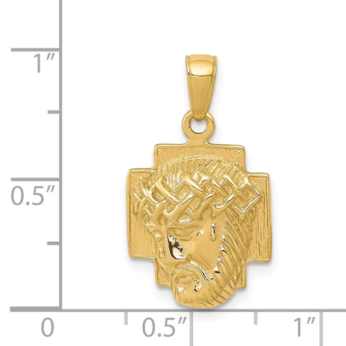 Goldia PreStyled Sets 14k Yellow Gold Gold Polished Small Jesus Head With Crown Pendant