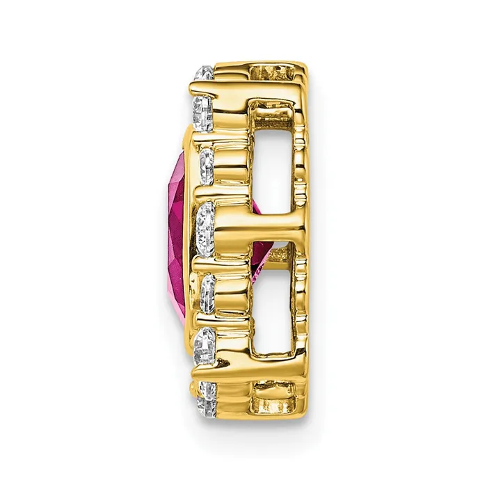 Goldia PreStyled Sets 14K Yellow Gold Lab Grown Real Diamond SI1SI2 G H I Lab Crtd Pnk Sapph Square Pend