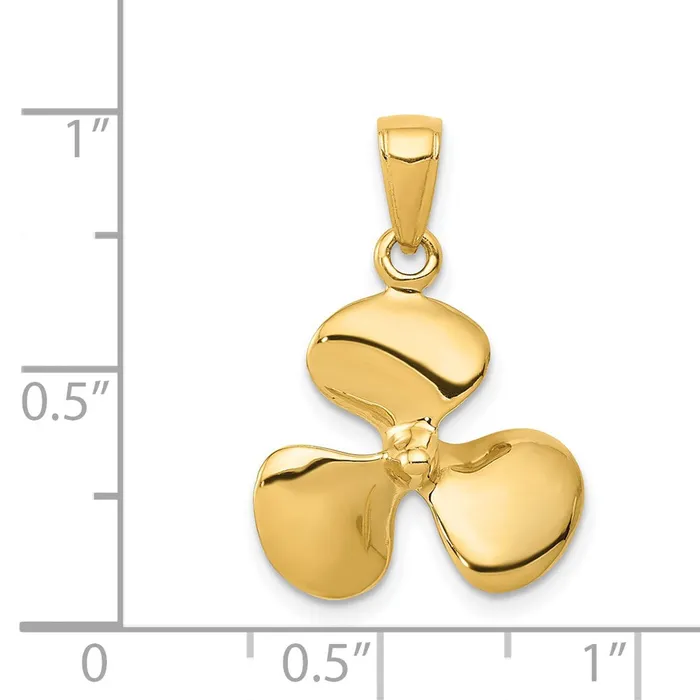Goldia PreStyled Sets 14k Yellow Gold Polished 3D Propeller Pendant
