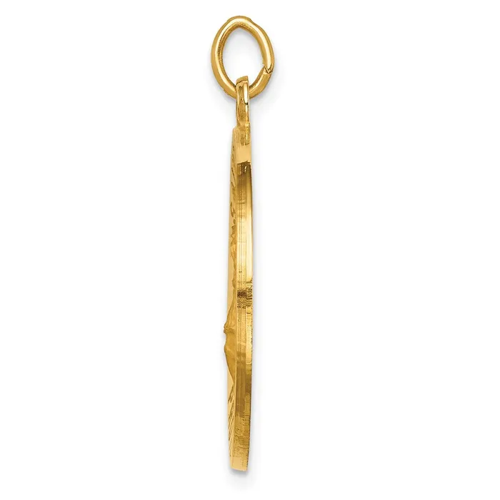 Goldia PreStyled Sets 14k Yellow Gold Solid PolishedSatin Round St Florian Medal