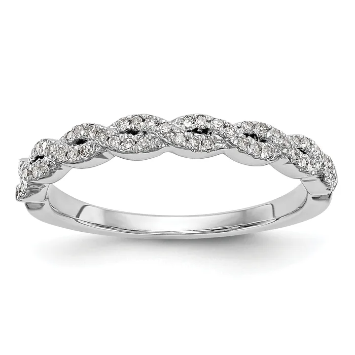 Goldia Rings 016ct CZ Solid Real 14K White Gold Wedding Band Ring