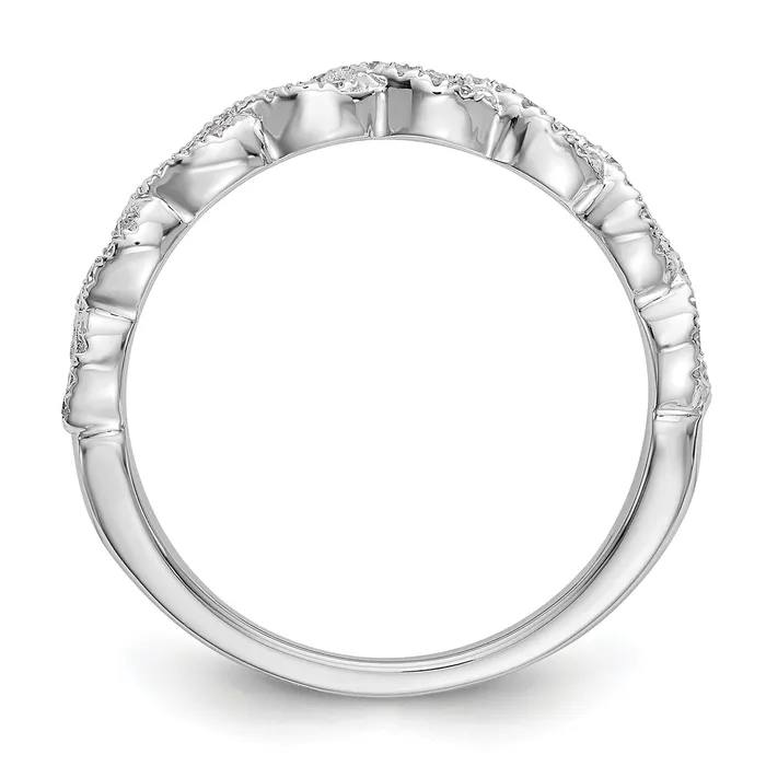 Goldia Rings 016ct CZ Solid Real 14K White Gold Wedding Band Ring