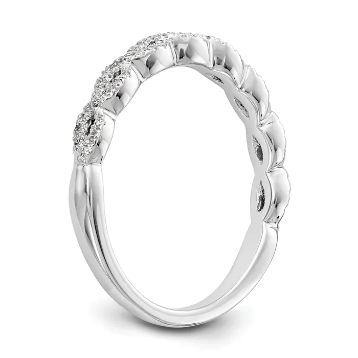 Goldia Rings 016ct CZ Solid Real 14K White Gold Wedding Band Ring