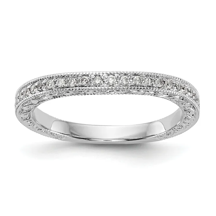 Goldia Rings 022ct CZ Solid Real 14k White Gold Wedding Wedding Band Ring