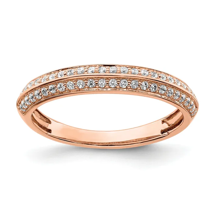 Goldia Rings 025ct CZ Solid Real 14k Rose Polish Matching Wedding Wedding Band Ring Goldia Rings 025ct CZ Solid Real 14k Rose Polish Matching Wedding Wedding Band Ring