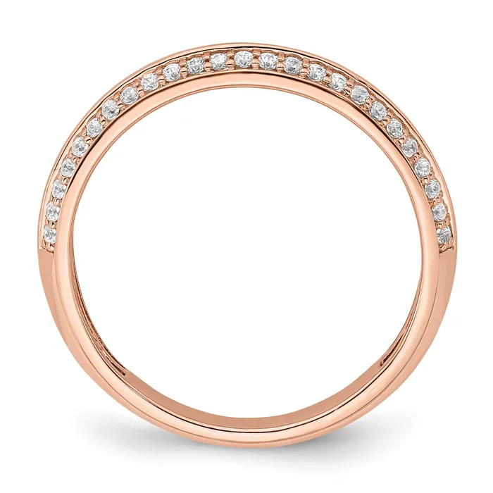 Goldia Rings 025ct CZ Solid Real 14k Rose Polish Matching Wedding Wedding Band Ring