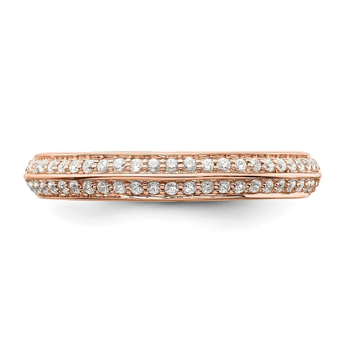 Goldia Rings 025ct CZ Solid Real 14k Rose Polish Matching Wedding Wedding Band Ring