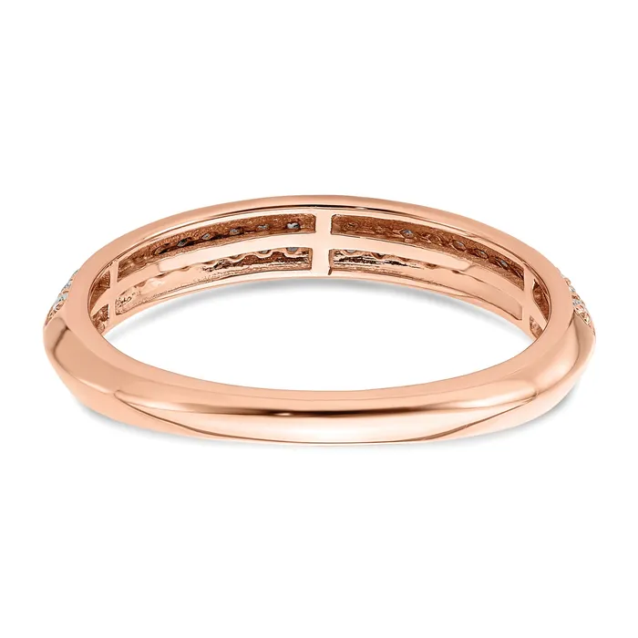 Goldia Rings 025ct CZ Solid Real 14k Rose Polish Matching Wedding Wedding Band Ring