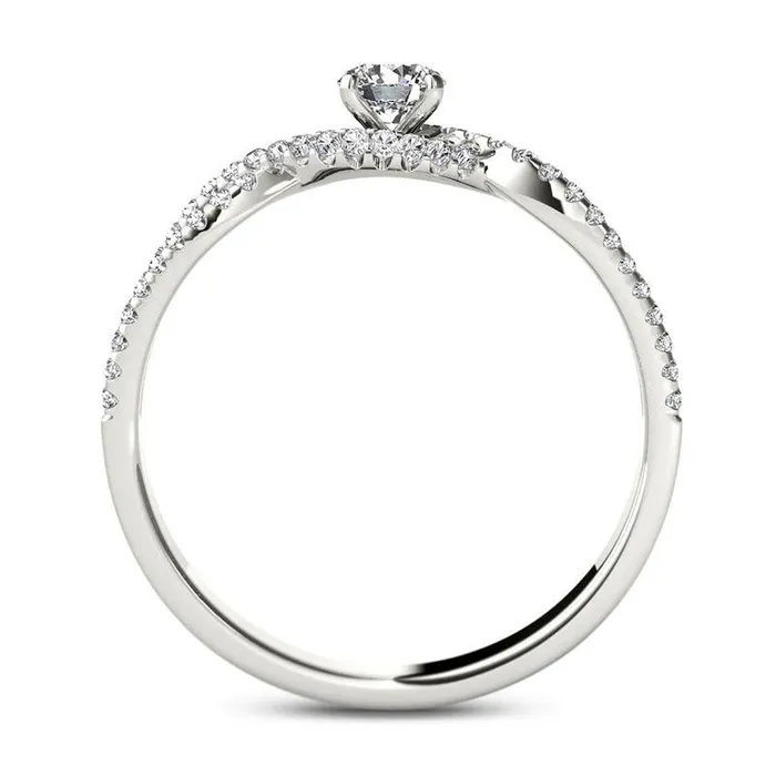 Goldia Rings 038 CT TW Natural Diamond Twist Engagement Ring in Solid 14K White Gold Goldia Rings 038 CT TW Natural Diamond Twist Engagement Ring in Solid 14K White Gold