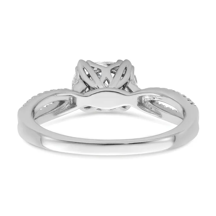 Goldia Rings 050ct CZ Solid Real 14k White Polish Criss Cross 12ct Oval Eng Dia Ring