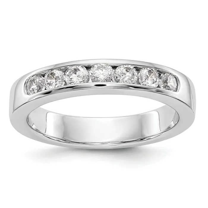 Goldia Rings 055ct CZ Solid Real 14K White Gold 727mm Stone Channel Wedding Band Ring Goldia Rings 055ct CZ Solid Real 14K White Gold 727mm Stone Channel Wedding Band Ring
