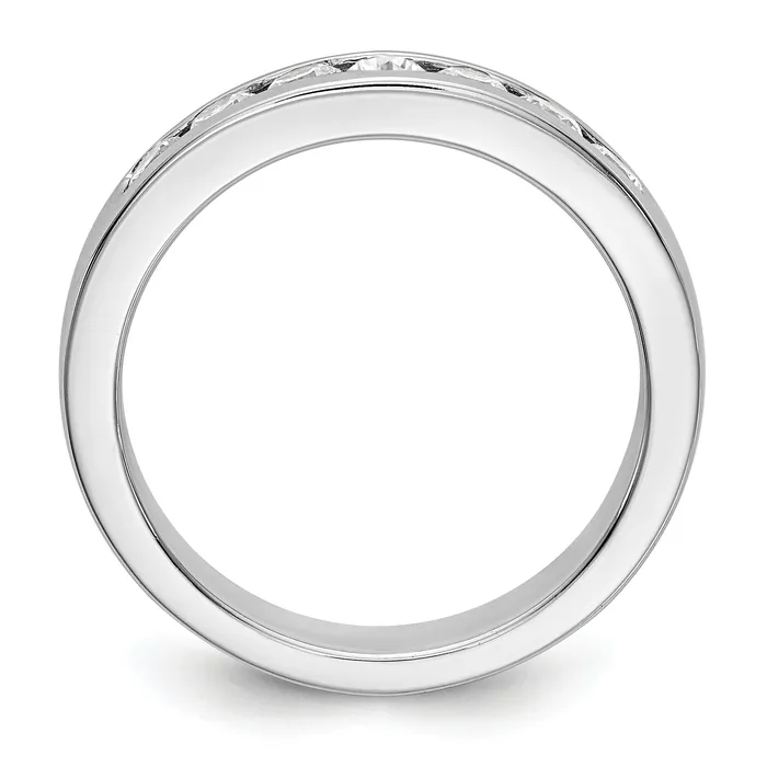 Goldia Rings 055ct CZ Solid Real 14K White Gold 727mm Stone Channel Wedding Band Ring