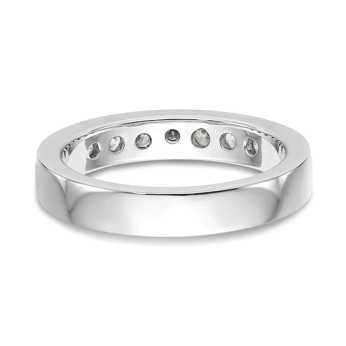 Goldia Rings 055ct CZ Solid Real 14K White Gold 727mm Stone Channel Wedding Band Ring