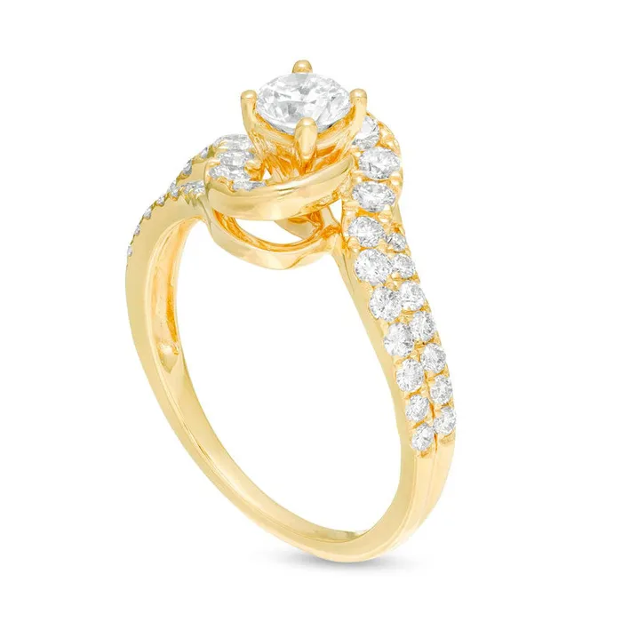 Goldia Rings 10 CT TW Natural Diamond Bypass Engagement Ring in Solid 14K Gold Goldia Rings 10 CT TW Natural Diamond Bypass Engagement Ring in Solid 14K Gold