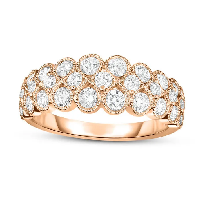 Goldia Rings 10 CT TW Natural Diamond Infinity Antique VintageStyle Band in Solid 14K Rose Gold Goldia Rings 10 CT TW Natural Diamond Infinity Antique VintageStyle Band in Solid 14K Rose Gold