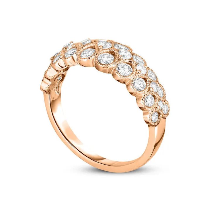 Goldia Rings 10 CT TW Natural Diamond Infinity Antique VintageStyle Band in Solid 14K Rose Gold Goldia Rings 10 CT TW Natural Diamond Infinity Antique VintageStyle Band in Solid 14K Rose Gold