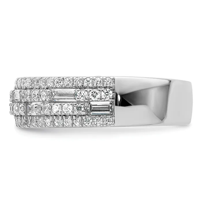 Goldia Rings 100ct CZ Solid Real 14K White Gold Complete Wedding Band Ring