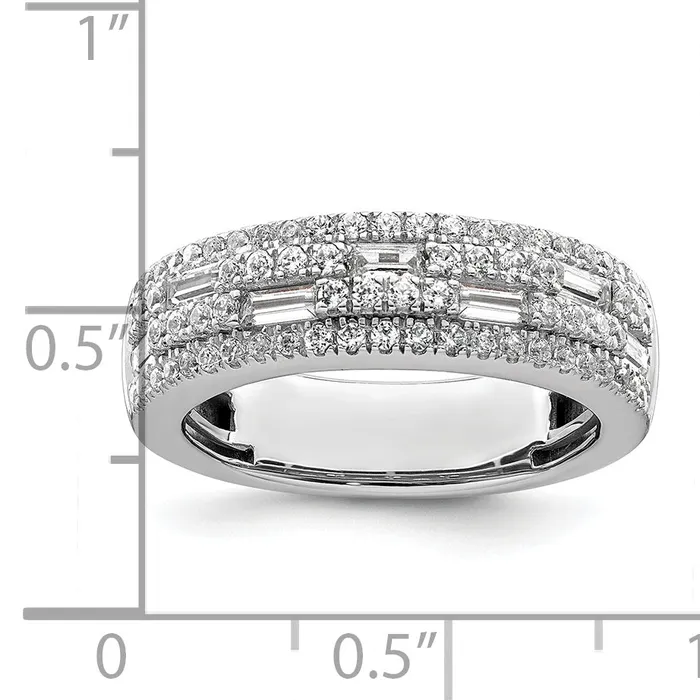 Goldia Rings 100ct CZ Solid Real 14K White Gold Complete Wedding Band Ring